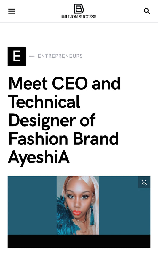 Meet CEO and Technical Designer of Fashion Brand AyeshiA