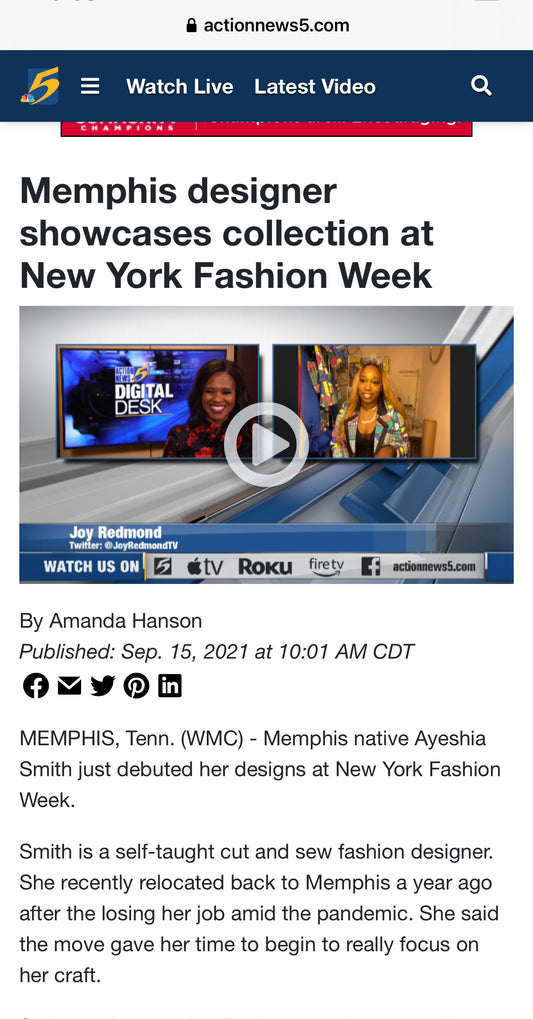 AyeshiA Shares NYFW Experience with Action News 5’s Joy Redmond