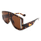 Oversize Square Fashion Shield Visor Sunglasses