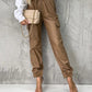 Tied High Waist Pants with Pockets