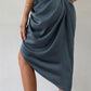 Ruched Slit High Wiast Skirt